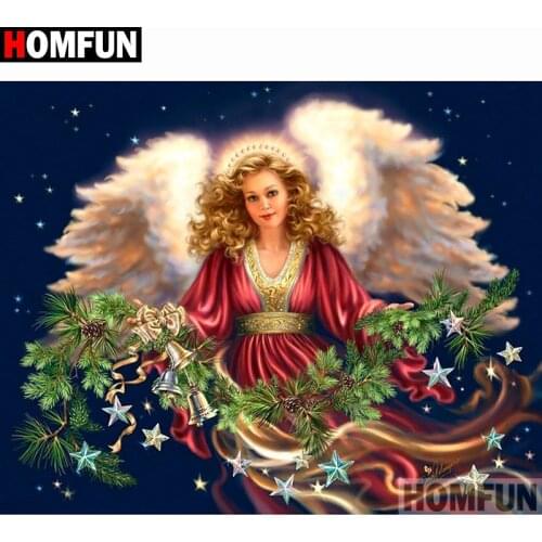 HOMFUN Diamond Painting Cross Stitch "Angel beauty" Full Square Round Diy 5d Diamond Embroidery Picture Rhinestone Art A27818