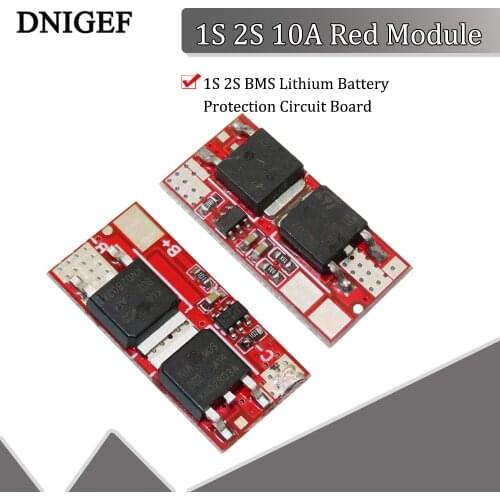BMS 1S 2S 10A 4.2V PCB PCM Charger Charging Module Red 18650 Li-ion Lipo 1S 2S BMS Lithium Battery Protection Circuit Board