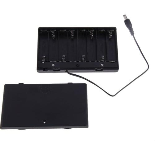 AA x 8 / AA x 8 Battery Holder/Case Enclosed Box With On-Off Switch/Leads