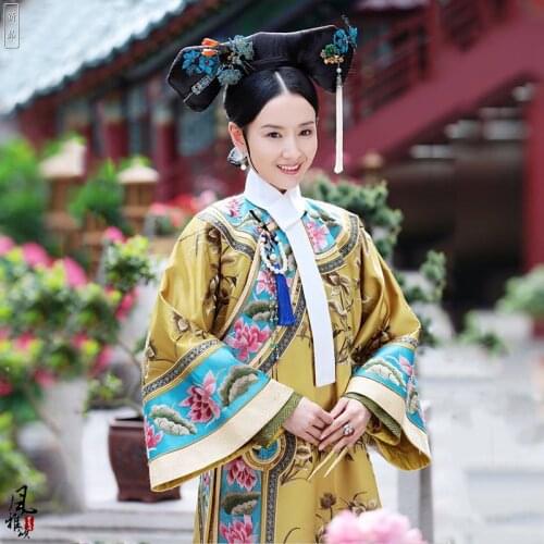 Qing Dynasty Empress Costume Dong Jie LangHua Delicate Embroidery Hanfu for Latest TV Play RuYis Royal Love in the Palace