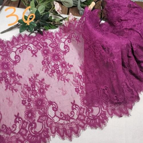 3m/lot Width 40cm Eyelash Lace Trim Purple Green Pink For Clothing Accessory Dress Sewing Applique Costume Lace Fabric