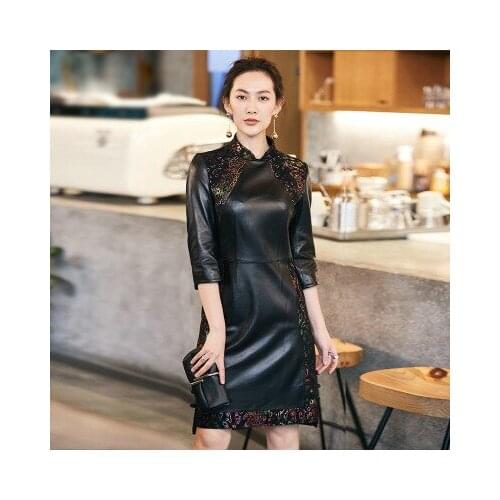 Top brand Genuine New Fashion Sheep Leather Trench H25 high quality