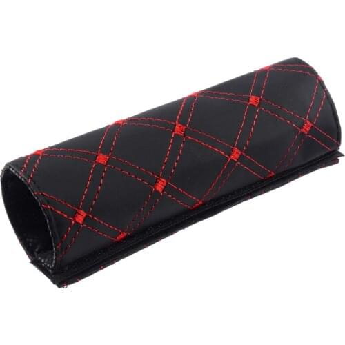 Mayitr Car Handbrake Grips Faux Leather Gear Shift Knob Cover Hand Brake Cover Sleeve 2 in 1 Set Handbrake Grips