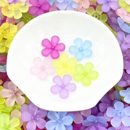 Fashion Matte Acrylic Flower Beads Loose Spacer Beads Jewelry Making DIY Accessories # F165180