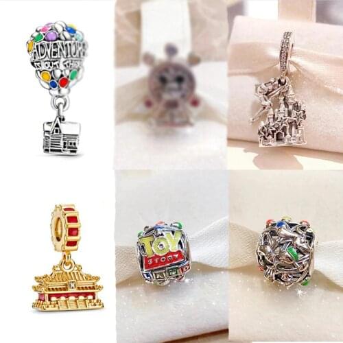 2021 New High-quality My Mouse Fun Wheel Toy Story Land, Up House Balloons Charm Diy Original Woman Jewelry Accessories Gift