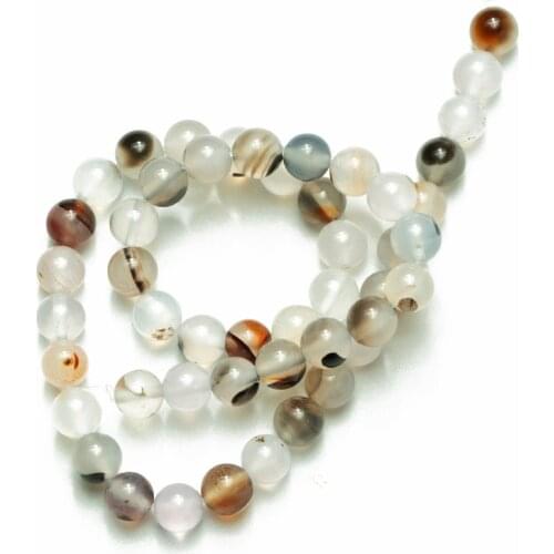 Wholesale Smooth Black Rutilated Agates Natural Stone Beads Loose Beads for Jewelry Making 4 6 8 10 12mm Necklace Bracelet DIY