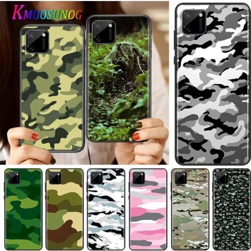 Army Camo Camouflage Silicone Cover For Realme V15 X50 X7 X3 Superzoom Q2 C11 C3 7i 6i 6s 6 Global Pro 5G Phone Case