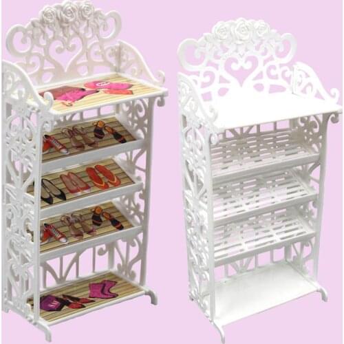 Plastic Shoes Rack Doll Shoes Rack House Accessories for Dolls Furniture Children Toys Storage