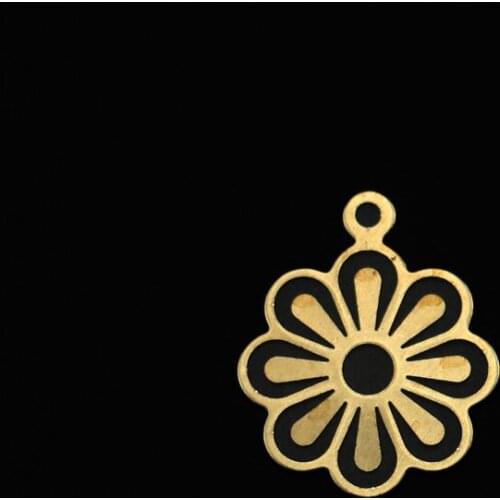 Hollow Plum Blossom Shape Polished One Pendant Original Brass Color Jewelry Accessories Female Fashion Necklace Earring Pendant