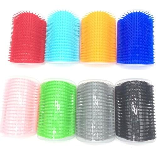 1 Pcs Corner Pet Brush Comb Play Cat Toy Plastic Scratch Bristles Arch Massager Self Grooming Cat Scratcher