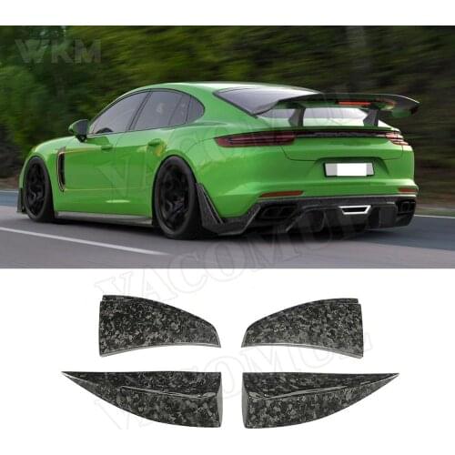 Dry Carbon Fiber Rear Lip Splitters Flaps Spoiler For Porsche Panamera 971 2017-2019 Forged Carbon Back Bumper Trunk Trim Aprons