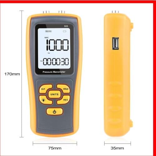 RZ digital pressure gauge differential pressure gauge high precision barometer differential pressure tester detector GM505