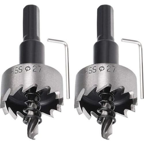 27mm HSS Drill Bit Hole Saw for Stainless Steel Metal Alloy Wood 2 Pcs