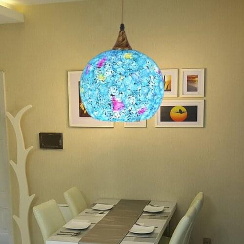 Light style glass shade pendant lightshell aisle dining room pendant lamp restaurant creative single-head study DF64