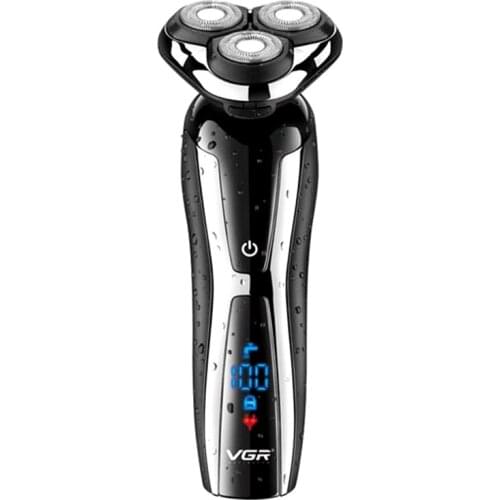 Waterproof wet dry electric shaver rotary beard electric razor shaving machine for men grooming kit rechargeable LCD display