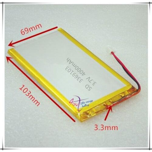 XHR-2P 2.54 3369103 in 3.7V 4000mAh polymer lithium battery Rechargeable batteries