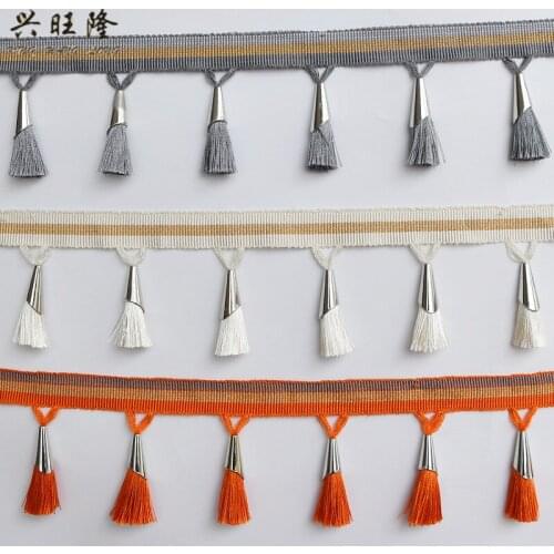 XWL 12M 7cm Wide Lace Tassel Fringe Curtain Trims Sofa Cushion Valance Decor Ribbon Belt DIY Sew Lace Trim Curtain Accessories