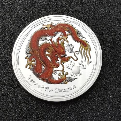 Newest Australia 1oz Animal Silver Coin Year of Tiger Rooster Rabbit Goat Dragon Ox Challenge Commemorative Coins Elizabeth II