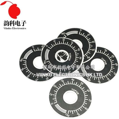 10pcs 0-100 WTH118 potentiometer knob scale digital scale can be equipped with WX112 TOPVR