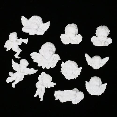 10Pcs/lot Baroque Style Angel Flat back Resin Cabochon Flatbacks Wings Angels DIY Accessories Scrapbooking Decoration Craft