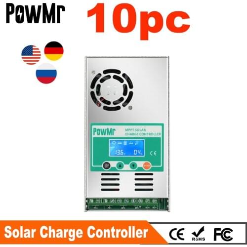10PCS MPPT 60A 50A 40A 30A Solar Charge Controller 12V 24V 36V 48V Auto for Max 190VDC Input Vented Sealed Gel Nicd Li Regulator