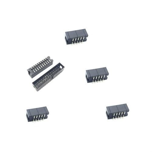 10Pcs SMT 1.27mm Pitch DC3 Male IDC Connector Socket Header Sample 10P 14P 16P 20P 26P 30P 34P 40P 50P 60P wire connector