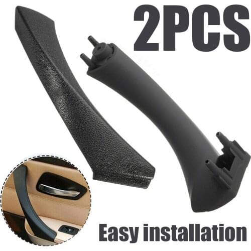 2pcs Right Black Inner + Outer Car Door Panel Handle Pull Trim Cover For BMW E90 3-Series