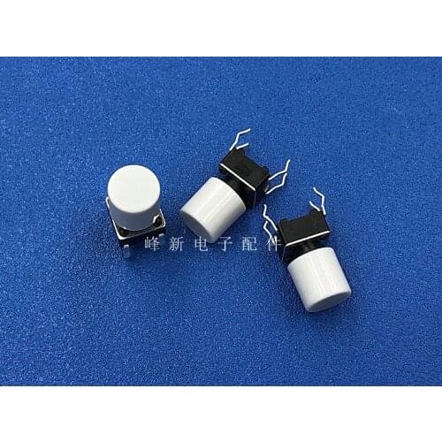 20pcs Straight plug 4 feet 6*6*11 with cap light touch switch with cap button key switch small miniature self-reset jog