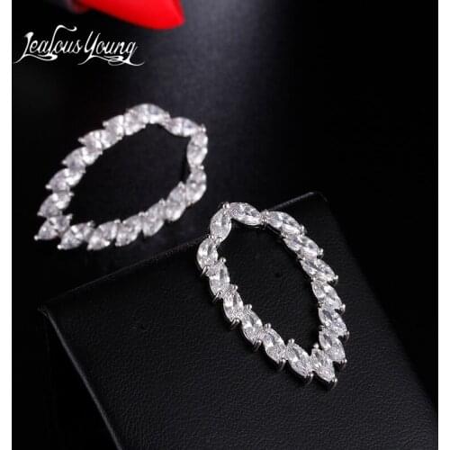 2018 Club Factory Water Drop Cubic Zirconia Studs Ear For Women Party Leaf Shape Stud Earrings Fashion Jewelry AE533