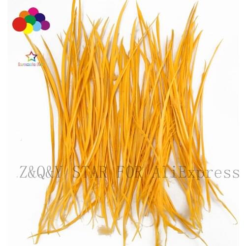 50-100 natural goose monofilament feather 15-20CM dyed gold yellow DIY craft accessories feather