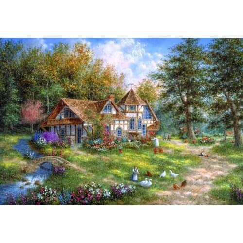 5D DIY Diamond Embroidery landscape farm Diamond Painting Cross Stitch full Round Rhinestone of picture Mosaic Home Decor FG1365