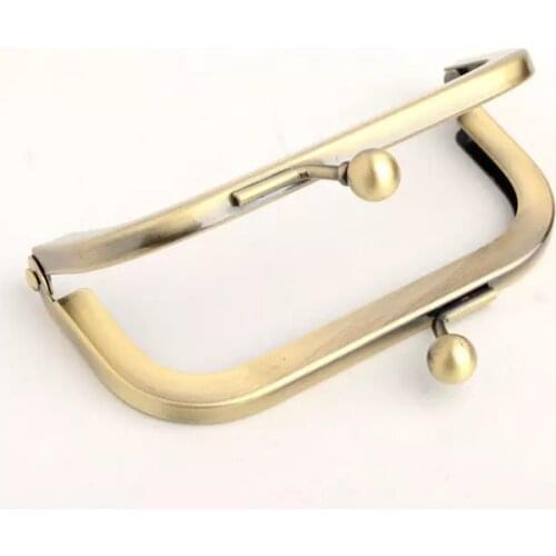 6 x 3 inches (15 x 7.5 cm) - Antique Brass Clutch Purse Frame with Ball Clasp 10Pcs/lot