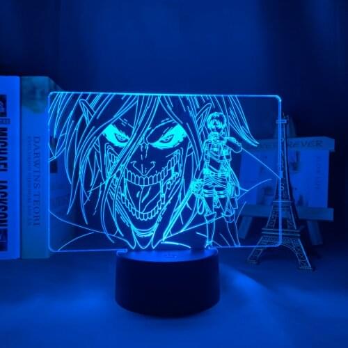 Brangdy Acrylic 3d Lamp Attack on Titan Levi Ackerman for Home Room Decor Light Child Gift Attack on Titan LED Night Light Anime