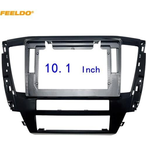 FEELDO Car 2DIN Audio Fascia Frame Adapter For Mitsubishi Pajero Sport 10.1" Big Screen DVD Dash Fitting Panel Kit #HQ6817