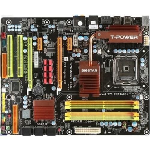 For BIOSTAR TPOWER I45 Original Used Desktop Motherboard P45 LGA 775 DDR2 SATA2 USB2.0 ATX