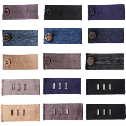 NEW 1PC Cotton Unisex Waist Band Pant Extender Belt Tight Trousers Jeans Skirts Maternity Button Hooks Garment Accessories