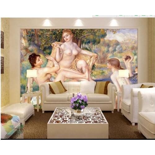 Customized 3d wallpaper 3d tv wallpaper murals The sun bath female European background wall paintings wallpaper
