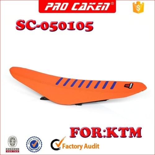 Orange Stripe motorcycle leather Gripper Issue Pleated Grip seat cover for KTM SX SXF XC XCF EXC EXCF 200 250 350 450 500 125