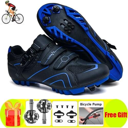 Mountain Bike Cycling Shoes Sapatilha Ciclismo Mtb Men Sneakers Women Breathable Self-Locking Bicycle Black Blue Athletic