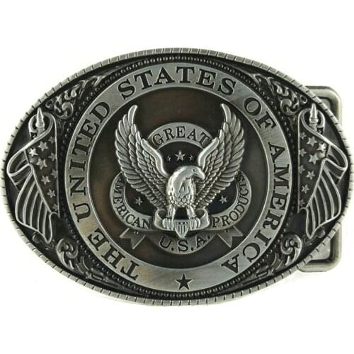 Cool Animal Eagle Men Boys Gifts USA American Flag Belt Buckle Metal Cowboy