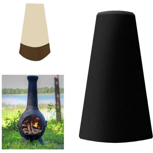 Outdoor Fire Pit Cover Black Patio Waterproof Dust-Proof Chimney Heater Cover Protection for Veranda Garden Backyard Stove