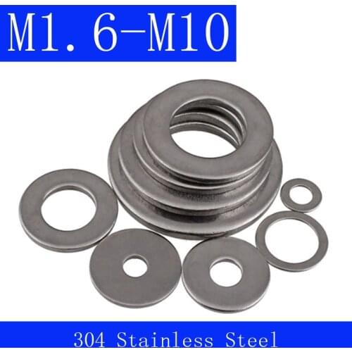 M1.6 M2 M2.5 M3 M4 M5 M6 M8 M10 304 Stainless Steel Flat Plain Washers DIN 125