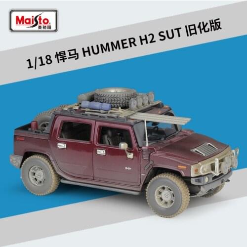 Halolo Maisto 1:18 old Hummer H2 SUT off-road vehicle simulation alloy model