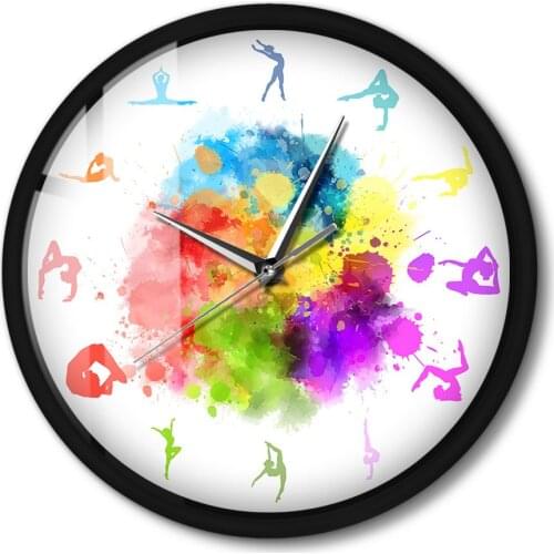 Fashion Ballet Elegant Metal Frame Wall Clock LED Luminous Home Decor Clock Sound Control Smart Silent Wall Clock For Office
