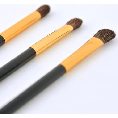 3PCS Horse Hair Eyeshadow Makeup Brushes Set Portable Brush Cosmetic Makeup Beauty Tool Makeup Artist