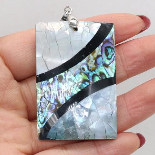 Natural Striped Abalone Shell Pendant Chic Seashell Female Charms DIY Exquisite Accessories for Jewelry Making Necklace Gift