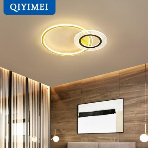 New Modern LED Ceiling Lights For Living Bedroom Dining Room Luminaires White With Black Golden Indoor Lamps Fixture Luminaria