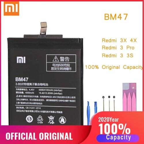 Original Phone Battery for Redmi 3S Battery Xiaomi hongmi 3S 3X 3 Pro BM47 Replacement Batteries Xiomi hongmi 4X bateria