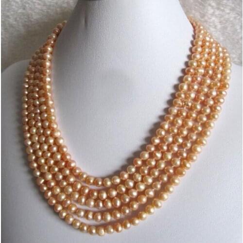 7mm bright pink real pearl 80cm 200cm 30'' 78'' necklace natural Freshwater PEARL Women Jewelry 35cm 43cm 15'' 17