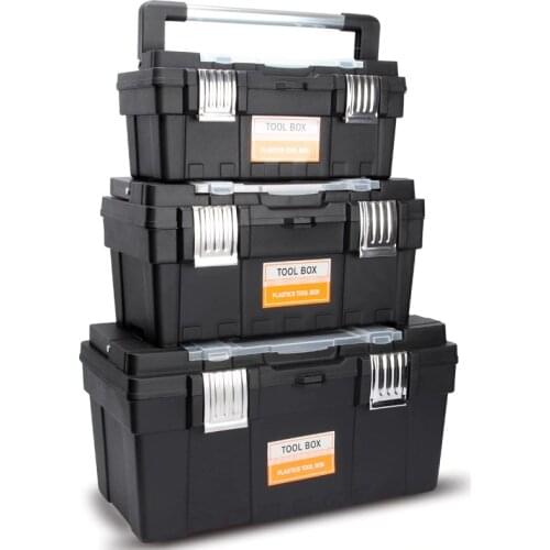 Home portable plastic toolbox multi-function Hardware parts box Thickened anti-fall repair tool case car large storage box